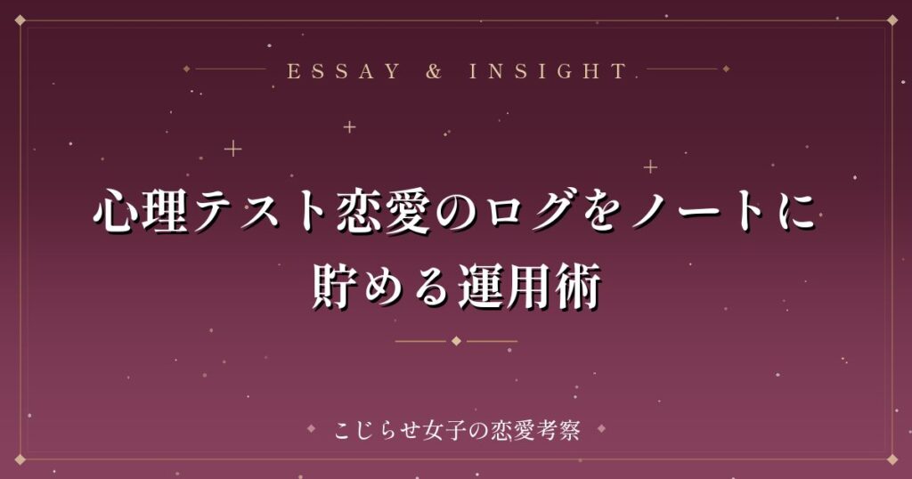 心理テスト恋愛のログをノートに貯める運用術