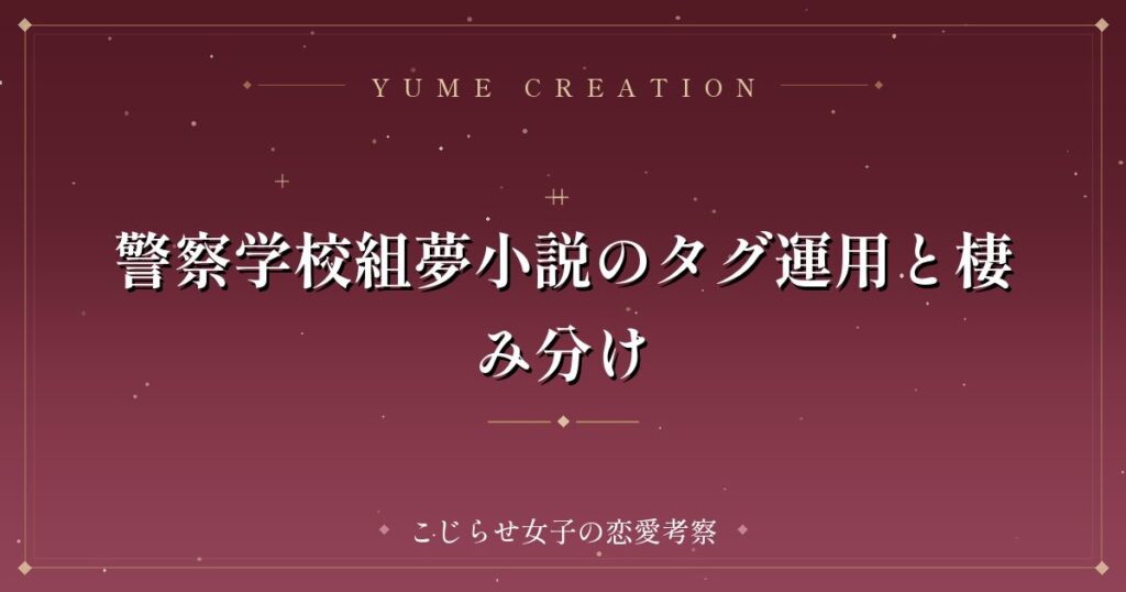 警察学校組夢小説のタグ運用と棲み分け
