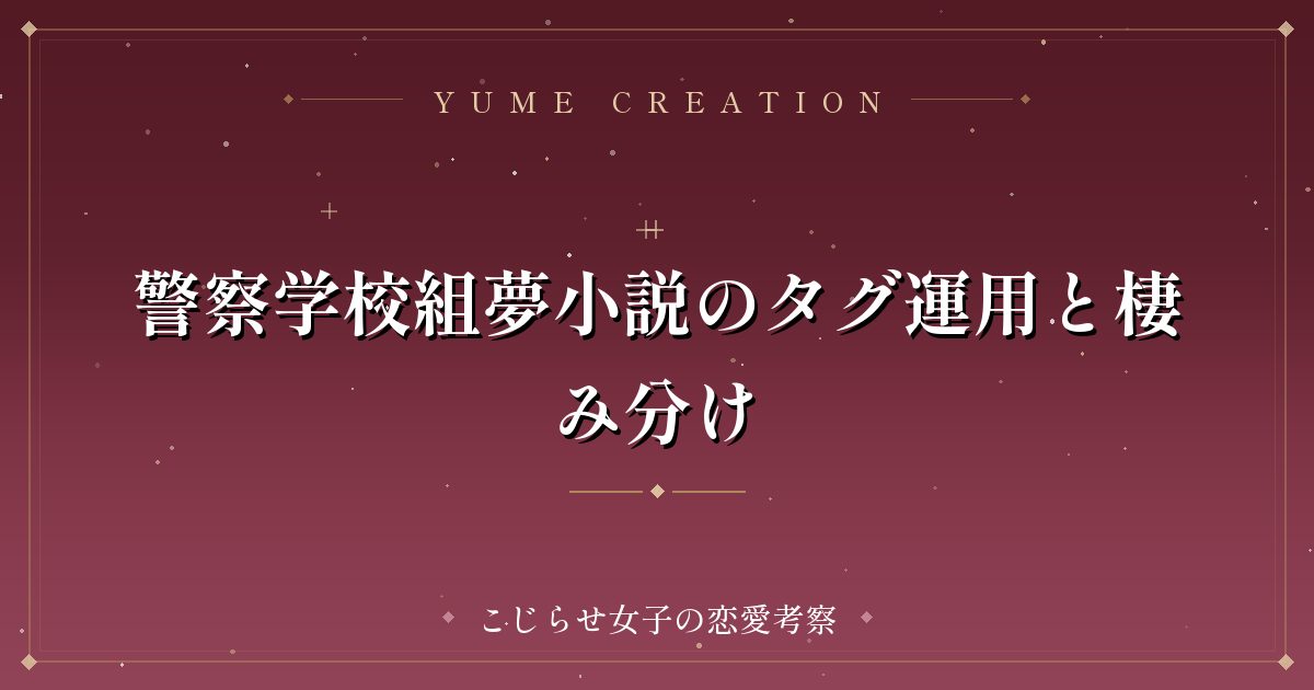 警察学校組夢小説のタグ運用と棲み分け
