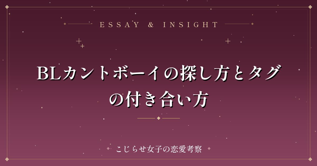 BLカントボーイの探し方とタグの付き合い方