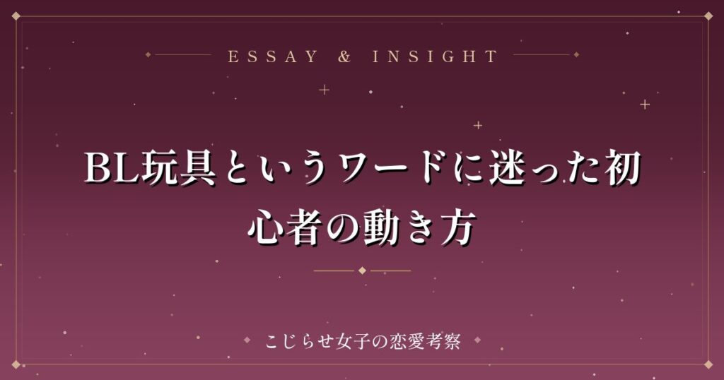 BL玩具というワードに迷った初心者の動き方