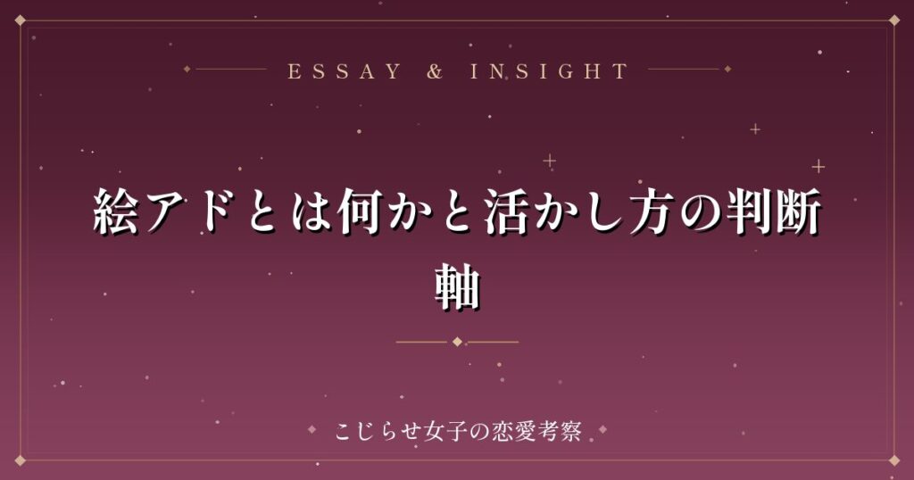 絵アドとは何かと活かし方の判断軸