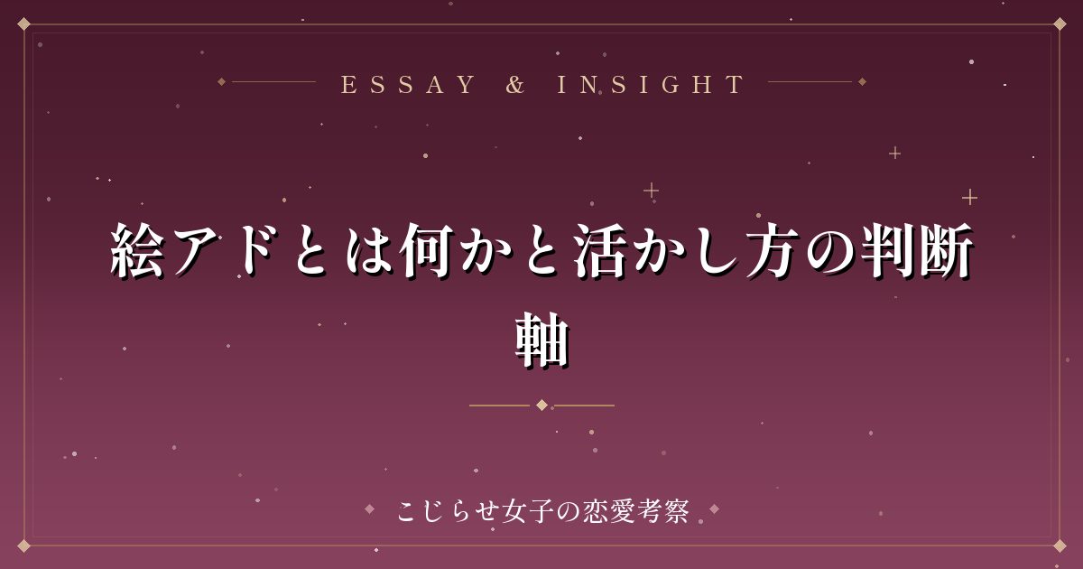 絵アドとは何かと活かし方の判断軸
