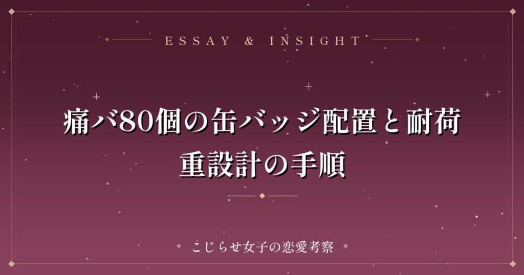 痛バ80個の缶バッジ配置と耐荷重設計の手順