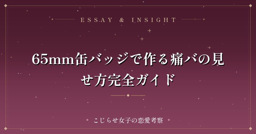 65mm缶バッジで作る痛バの見せ方完全ガイド