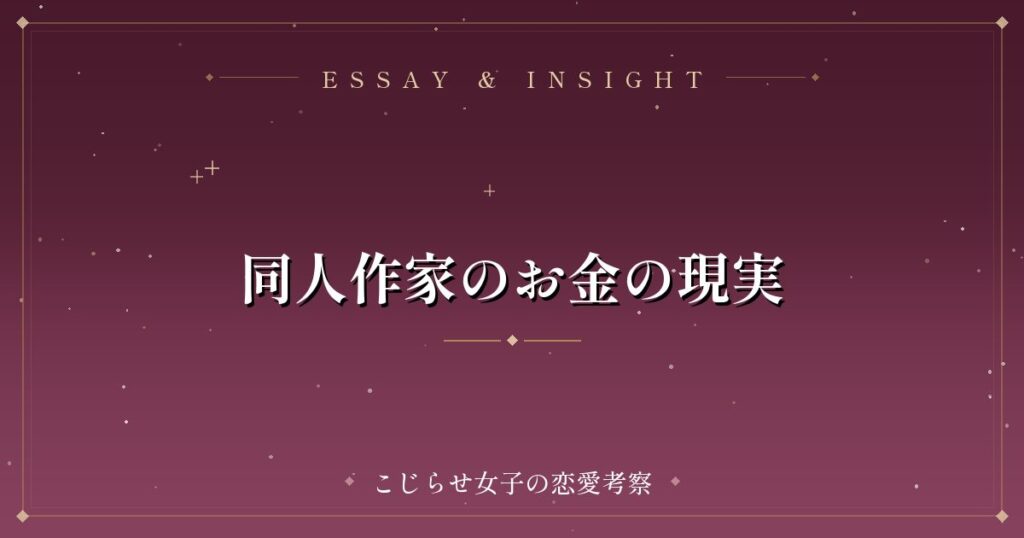 同人作家のお金の現実